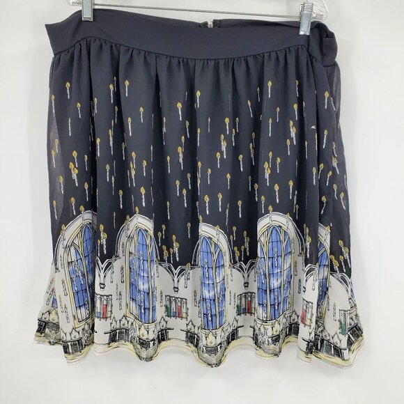 Hot Topic Harry Potter Hogwarts Great Hall Floating Candles Chiffon Skirt 16 - Picture 2 of 7